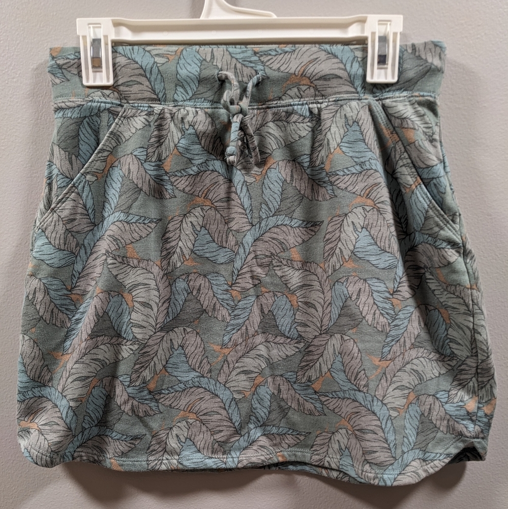 Nine West green leaf print Skirt Women’s Size small Elastic waist tie string